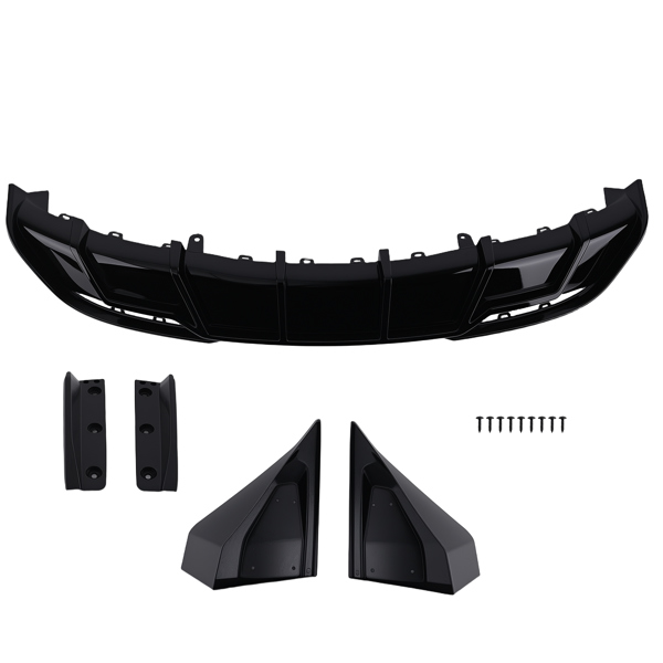 Gloss Black Rear Bumper Diffuser Lip W/ Light Body Kit fit for Tesla Model 3 2024+-6