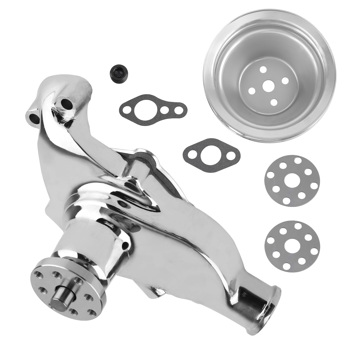 Short Water Pump Assembly fit for Chevrolet 283-350 V8 1955-1972 Chrome Pulley Kit