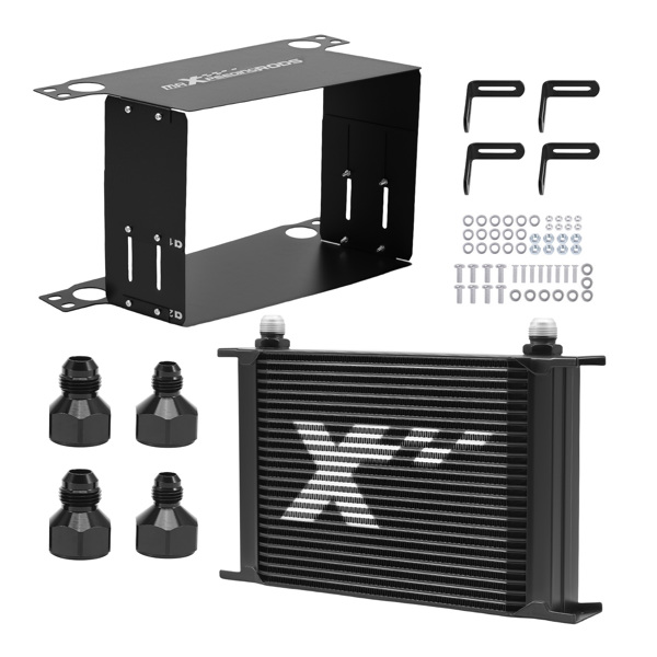 25 Row Engine Oil Cooler AN10 Kit fit for Universal Cars with Air Guide Mounting Kit-6