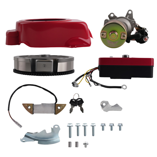 Electric Start Kit Starter Motor Flywheel On/Off Switch fit for Honda Gx160 5.5HP-6