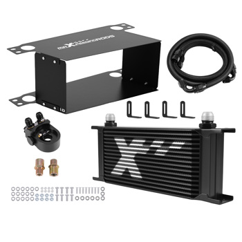 Universal 16 Row Oil Cooler 10AN Engine Transmission Aluminum British Style