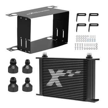 25 Row Engine Oil Cooler AN10 Kit fit for Universal Cars with Air Guide Mounting Kit