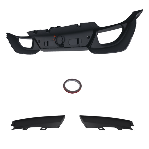 Rear Diffuser Lip W/ LED Light fit for 2019-2022 BMW 3 Series G20 G21 330i M Sport-6