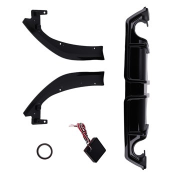 Bumper Diffuser Kit fit for Honda Civic 16-21 Sedan Gloss Black PP Rear Extension
