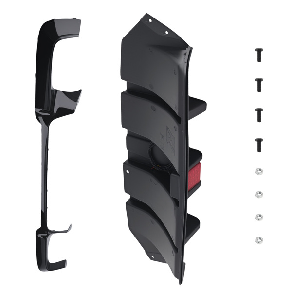 Rear Bumper Diffuser Lip Gloss Black w/ Red LED fit for 2010-16 BMW F10 M5 F1 Style-6