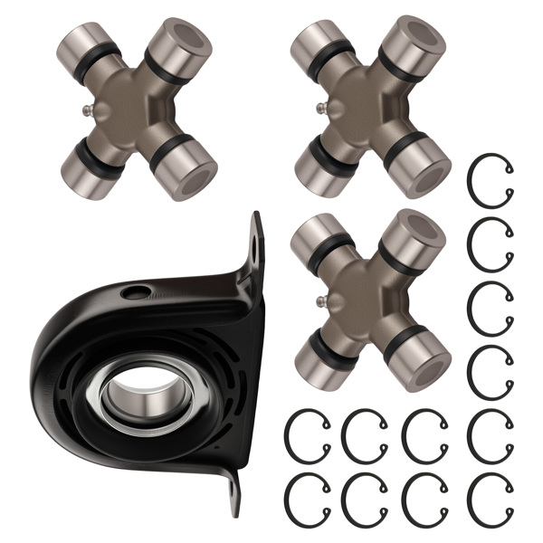 Rear Driveshaft Center Bearing + U Joint Kit fit for Ford F250 F350 Super Duty 99-10-6