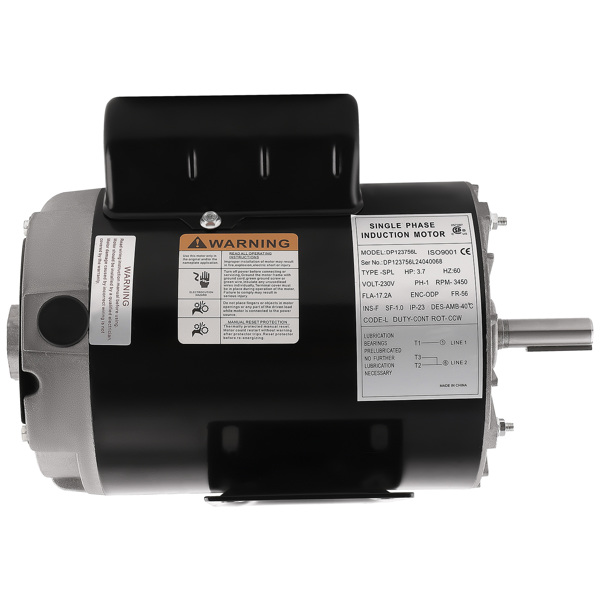 3.7 HP Air Compressor Motor Single Phase 5/8" Shaft 3450 RPM 56 Frame 230V-3