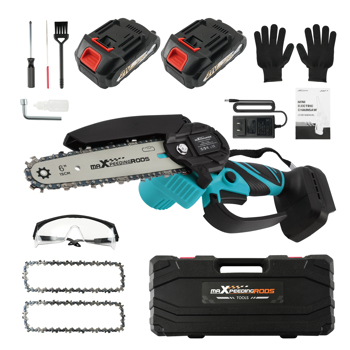 21V Cordless fit for Mini Chainsaw 2000mAh Battery 3 Chain Portable Wood Cutting Saw