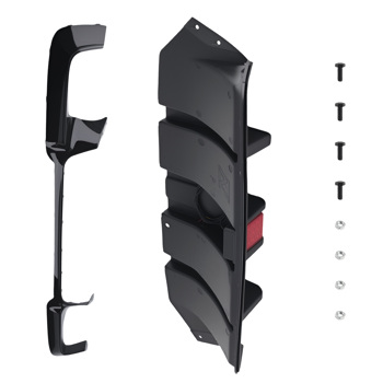 Rear Bumper Diffuser Lip Gloss Black w/ Red LED fit for 2010-16 BMW F10 M5 F1 Style