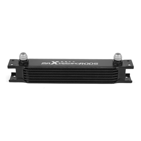 7 Row Engine Oil Cooler Universal 10AN Aluminum Stacked Plate w/ Bracket Kit-4