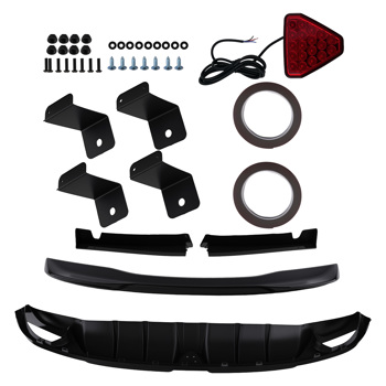 Trunk Spoiler & LED Rear Bumper Diffuser fit for Honda Civic 4-Dr Sedan Models 22-25