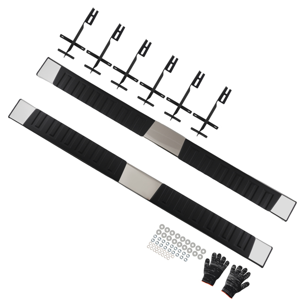 Nerf Bars Running Boards fit for Ford F-150 Super Crew Cab 2015-2025 Chrome Black-6