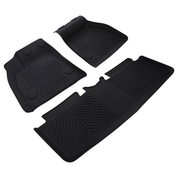 Black All-Weather Floor Mats fit for Tesla Model S 2015-2020 TPE Waterproof Car Mat