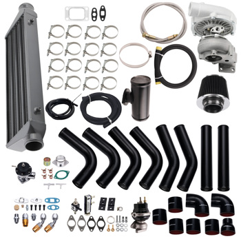 T3 T4 Turbo Intercooler+Piping+BOV+Wastegate Kit fit for BMW E46 325i 01-2007