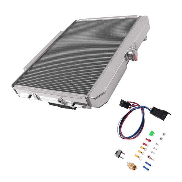 Aluminum Radiator Fan Kit fit for Ford Mustang/Mercury Cougar V8 4.7L-5.8L 1967-70-6