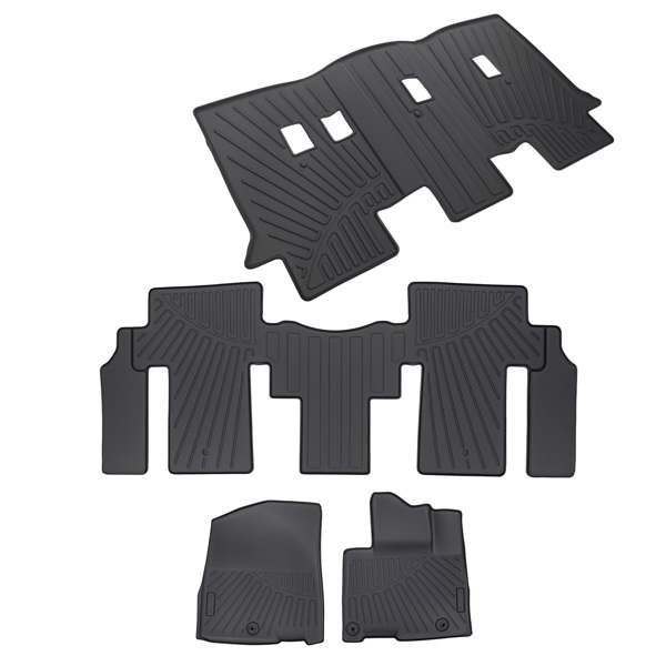 3 Row Floor Mat Kit fit for Kia Carnival MPV 2022-2024 8-Seater Models Only Black-6