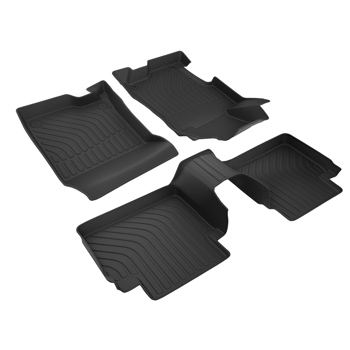 Black Rubber Floor Mat Set fit for Honda Accord Sedan 2008-2012 TPE Car Carpet