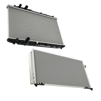 Aluminum Coolant Radiator & AC Condenser fit for Honda Civic 1.8L 2.0L Coupe 06-11