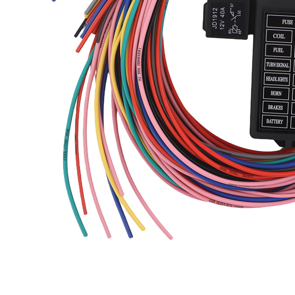 Rod 14 Fuse Wire Harness Kit fit for Street Muscle Car Universal 12V System Assembly-1