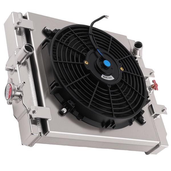 Aluminum Cooling Radiator fit for Honda Del Sol 1993-1997 MT+Fan Shroud Kit-4