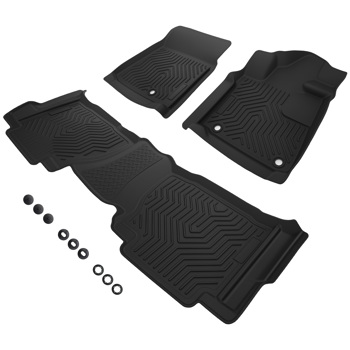 Black Waterproof Floor Mats fit for Toyota Tundra Double Cab 2007-2011 Full Set