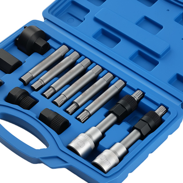 13pc Alternator Pulley Service Kit Free Wheel Socket Pulley Removal Tool Set-3