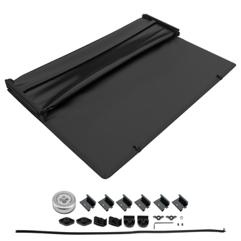 4-Fold Soft Tonneau Cover fit for Nissan Titan 04-15 6.5FT Vinyl  With LED Lamp