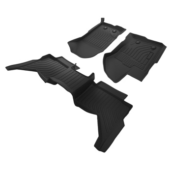 All Weather Floor Mats fit for Ford Ranger SuperCrew Cab 2019-2023 Black TPE Car Mat