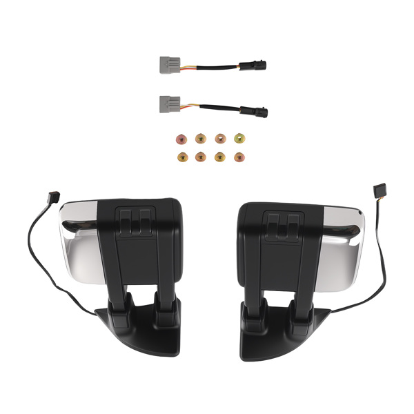Pair Power Signal Arrow Light Heated Chrome Tow Mirrors fit for 99-07 Ford F250 450-6