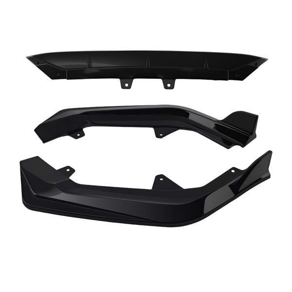 3PCS Black Kit fit for Honda Civic 11th Generation 2022+ Front Lower Bumper Lip-4
