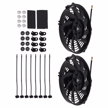 80W Universal Radiator Cooling Fan 9 IN 12V Electric Performance Assembly