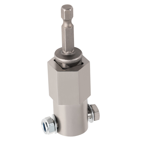1x Stainless Steel Top Wind Trailer Jack Crank Handle Cordless Drill Adapter-6
