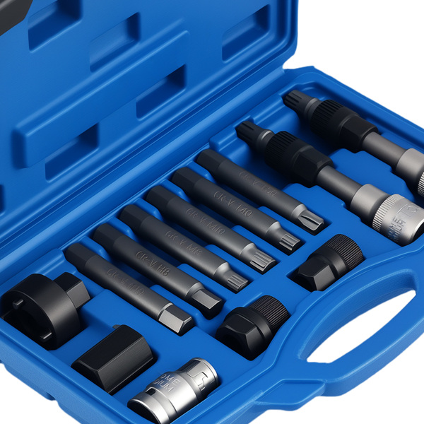 13pc Alternator Pulley Service Kit Free Wheel Socket Pulley Removal Tool Set-1
