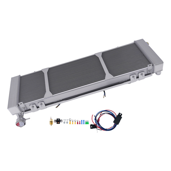 3 Row Aluminum Radiator w/ Shroud Fan fit for Jeep Cherokee 2.5L 1995-2000 MC1193-6