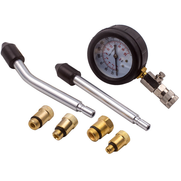 0-300 PSI Engine Cylinder Compression Pressure Tester Gauge  Adaptor Tool Kit-4