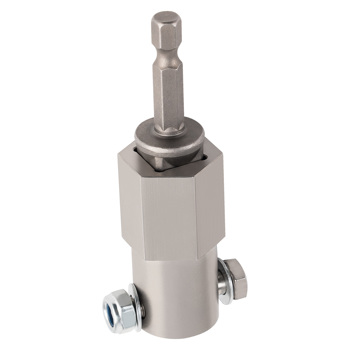 1x Stainless Steel Top Wind Trailer Jack Crank Handle Cordless Drill Adapter