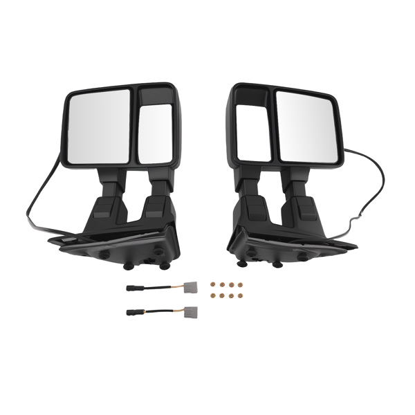 Pair Power Signal Arrow Light Heated Chrome Tow Mirrors fit for 99-07 Ford F250 450-1