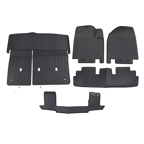 Complete Floor Mats Set fit for Nissan Pathfinder 2022-2025 7-Seat TPE All Weather-6