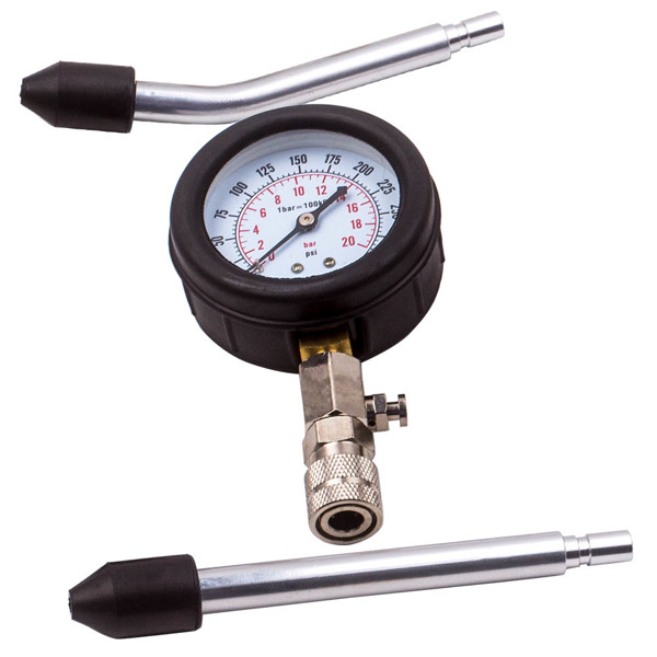 0-300 PSI Engine Cylinder Compression Pressure Tester Gauge  Adaptor Tool Kit-2