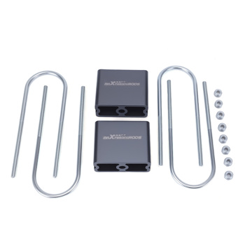 4" Billet Aluminum Suspension Lowering Kit Drop Blocks with U-Bolts Hardware