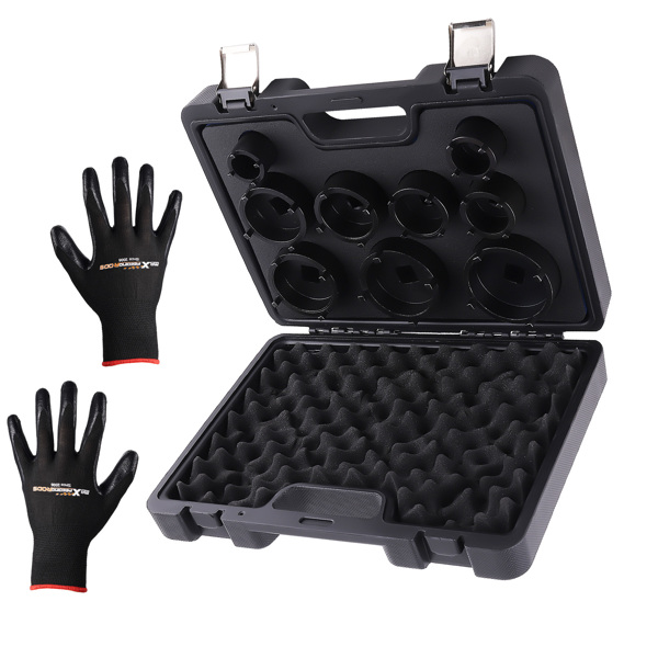 9X 1/2" 3/4"  KM4-KM12 DRIVE GROOVED LOCK NUTS SOCKET SET & EXTERNAL TEETH-6