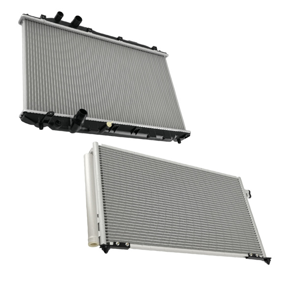 Aluminum Coolant Radiator & AC Condenser fit for Honda Civic 1.8L 2.0L Coupe 06-11-6