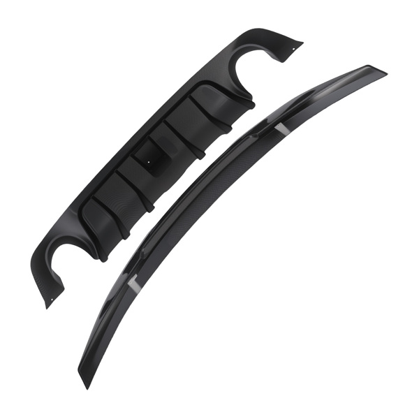 Rear Diffuser Bumper & Trunk Spoiler fit for Infiniti Q50 14-2024 ABS w/ LED Brake-5