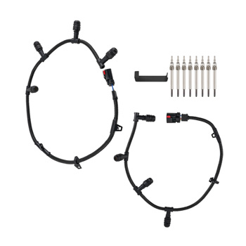 2 Glow Plug Harnesses & 8 Glow Plugs ZD13 fit for 05-07 Ford F250 6.0L Powerstroke