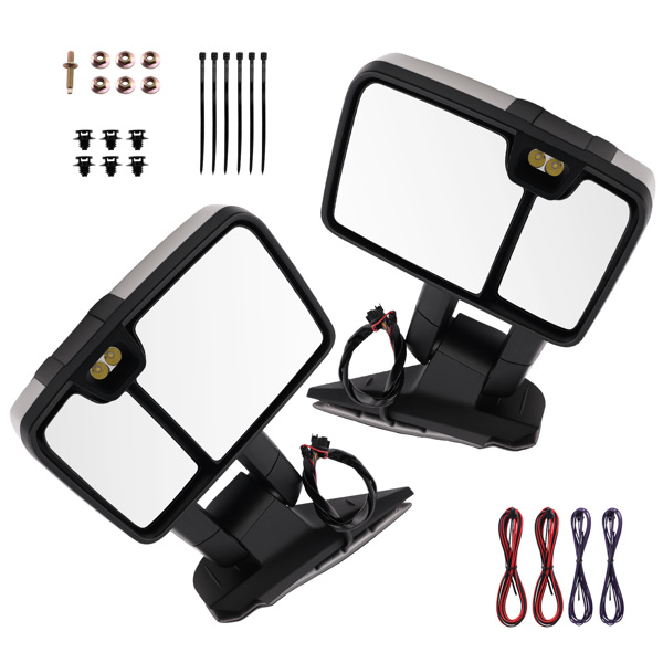 Heated Mirror fit for Chevrolet Avalanche 2007-2013 White Extendable YH-3351-6
