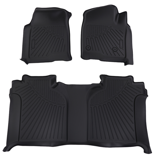 3x Floor Mats Liners Kit fit for Chevy Silverado 1500 Crew Cab 2019-2025 TPE New-2