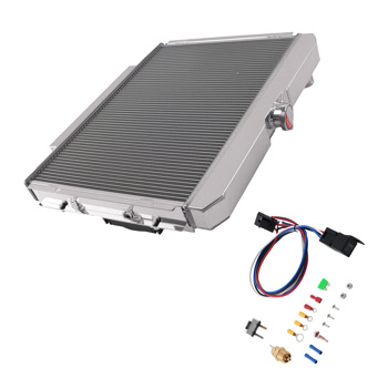 Aluminum Radiator Fan Kit fit for Ford Mustang/Mercury Cougar V8 4.7L-5.8L 1967-70