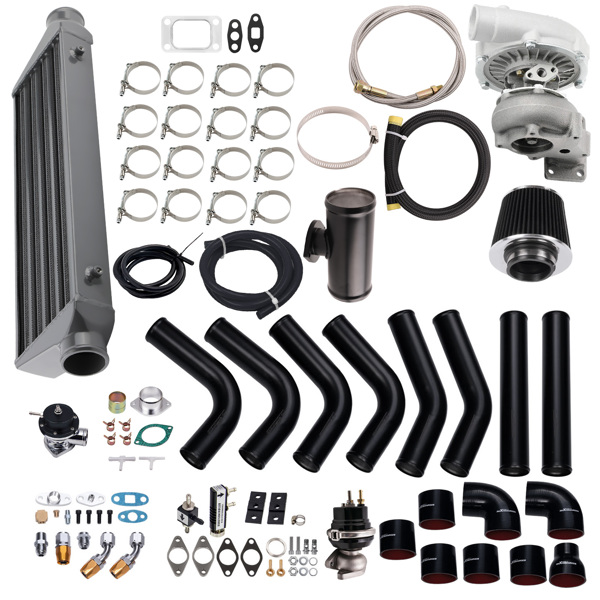 T3 T4 Turbo Intercooler+Piping+BOV+Wastegate Kit fit for BMW E46 325i 01-2007-6