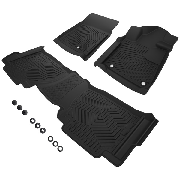Black Waterproof Floor Mats fit for Toyota Tundra Double Cab 2007-2011 Full Set-6