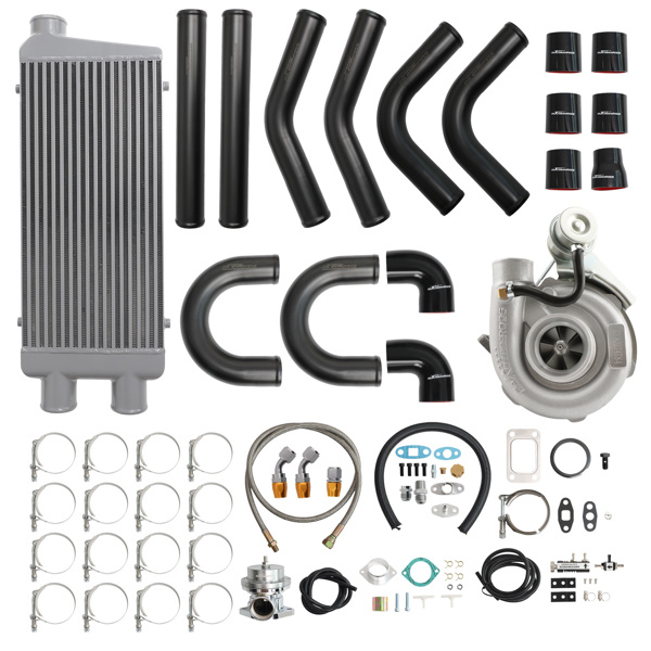 T3 Turbo 420 HP Intercooler+Piping BOV Fuel Oil Line Kit Universal Turbocharger-6